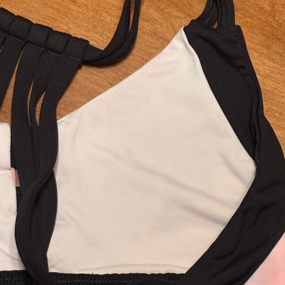 PINK Victoria's Secret Ultimate Pink and Black Sports Bra S/P Unlined - Picture 7 of 9